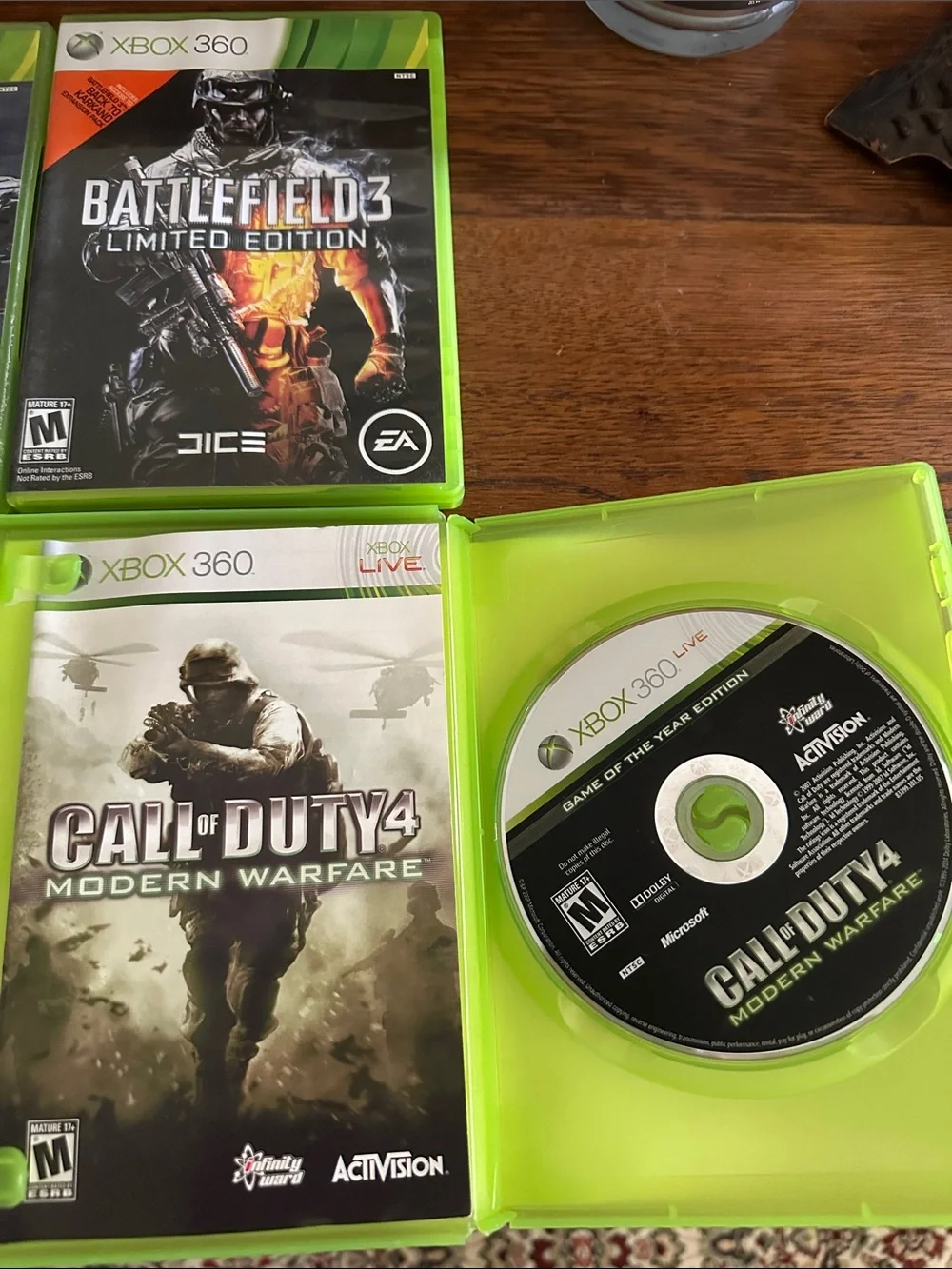 Xbox 360 Shooter Game Collection - Green Cases (Call of Duty, Battlefield)
